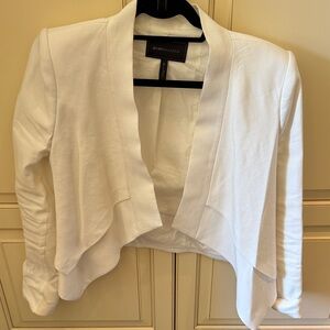 BCBGMaxAzria Elegant White Draped Jacket